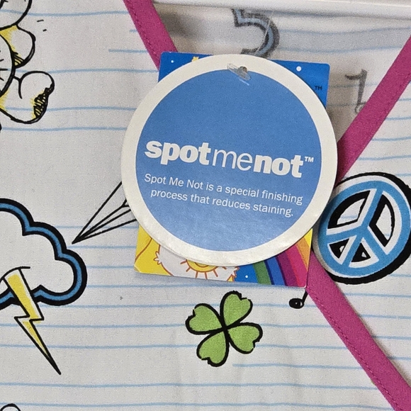 Care Bears Adorable Pink & White Scrub Top Measures Like A Large (Labled S) 2008 - Picture 10 of 15